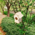 5Pack Paintable DIY Wooden Bird Houses,Kids Crafts Wood Houses, DIY