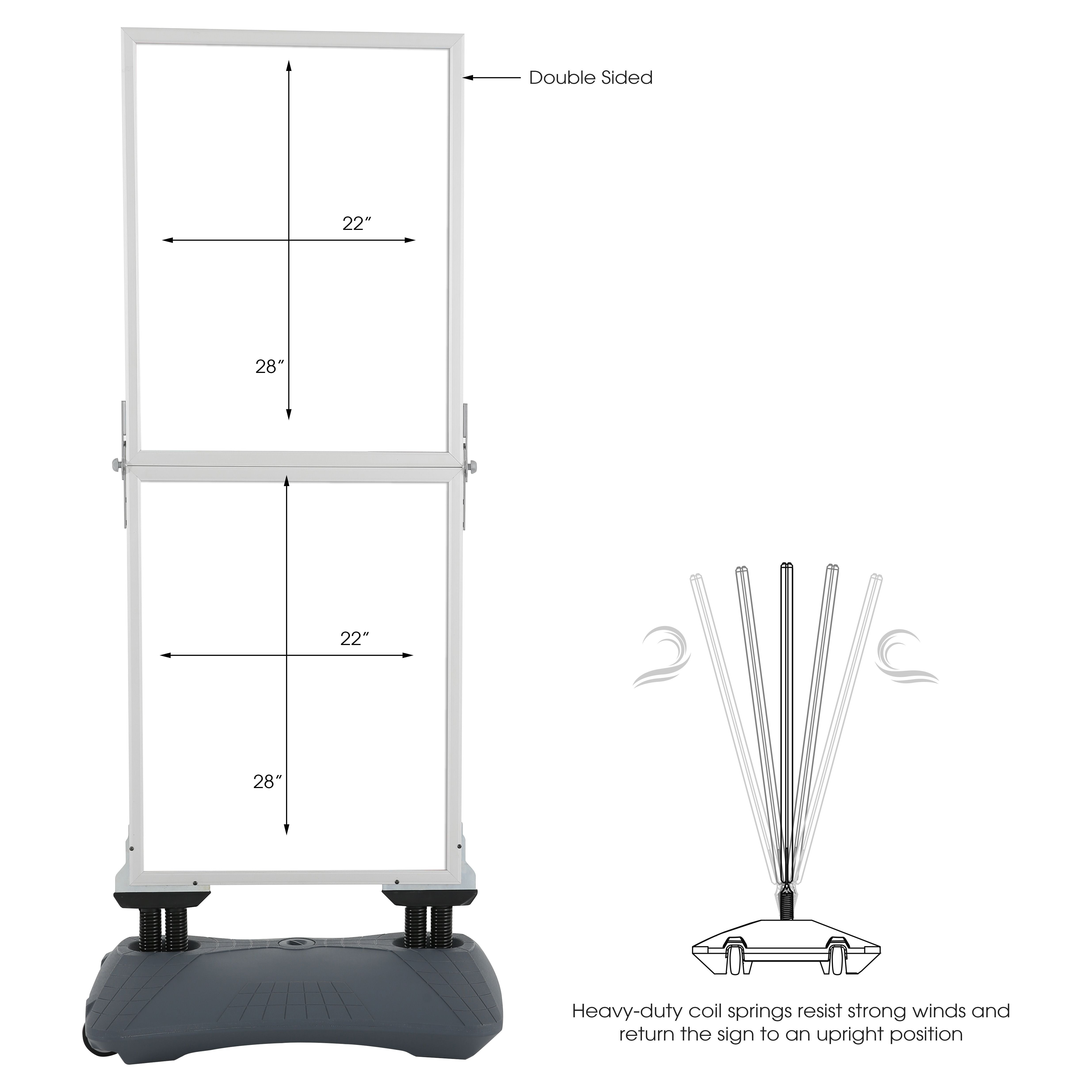 Two Sided, Top loading, Inverted T Sign Holders