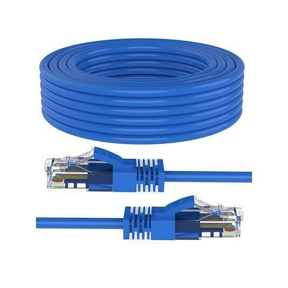 American Terminal EPC100BL 100' Cat6 patch cable<br/>Cat6a Ethernet network patch cable RJ45 23AWG 600M solid copper wire 100' blue
