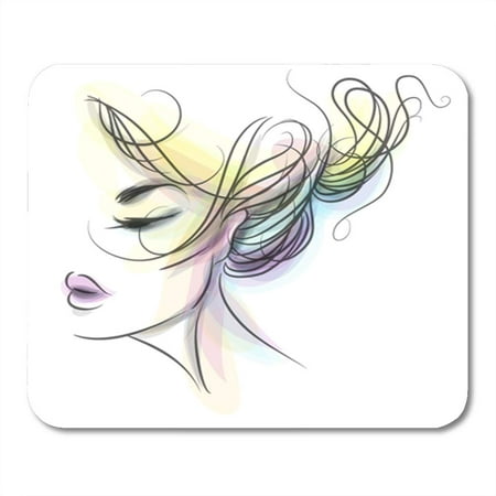 SIDONKU Vector Stylish Original Graphics Portrait with Beautiful Young Attractive Girl Mousepad Mouse Pad Mouse Mat 9x10