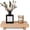 Burlywood, variant on Black Small Wooden Pedestal Riser Tray, 10" x 4.5" Farmhouse Decorative Soap Dish Holder for Bathroom Vanity, Counter & Kitchen Sink
