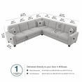 thumbnail image 3 of Stockton 111W L Shaped Sectional Couch in Light Gray Microsuede, 3 of 8