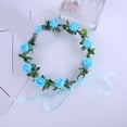 thumbnail image 6 of Rose Floral Wreath Elastic Headband Flower Headpiece Party Headwear Decors For Weddings Travel And Everyday Use, 6 of 20