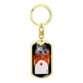 thumbnail image 4 of Diamond On Fire Keychain Dog Tag Stainless Steel or 18k Gold, 4 of 16