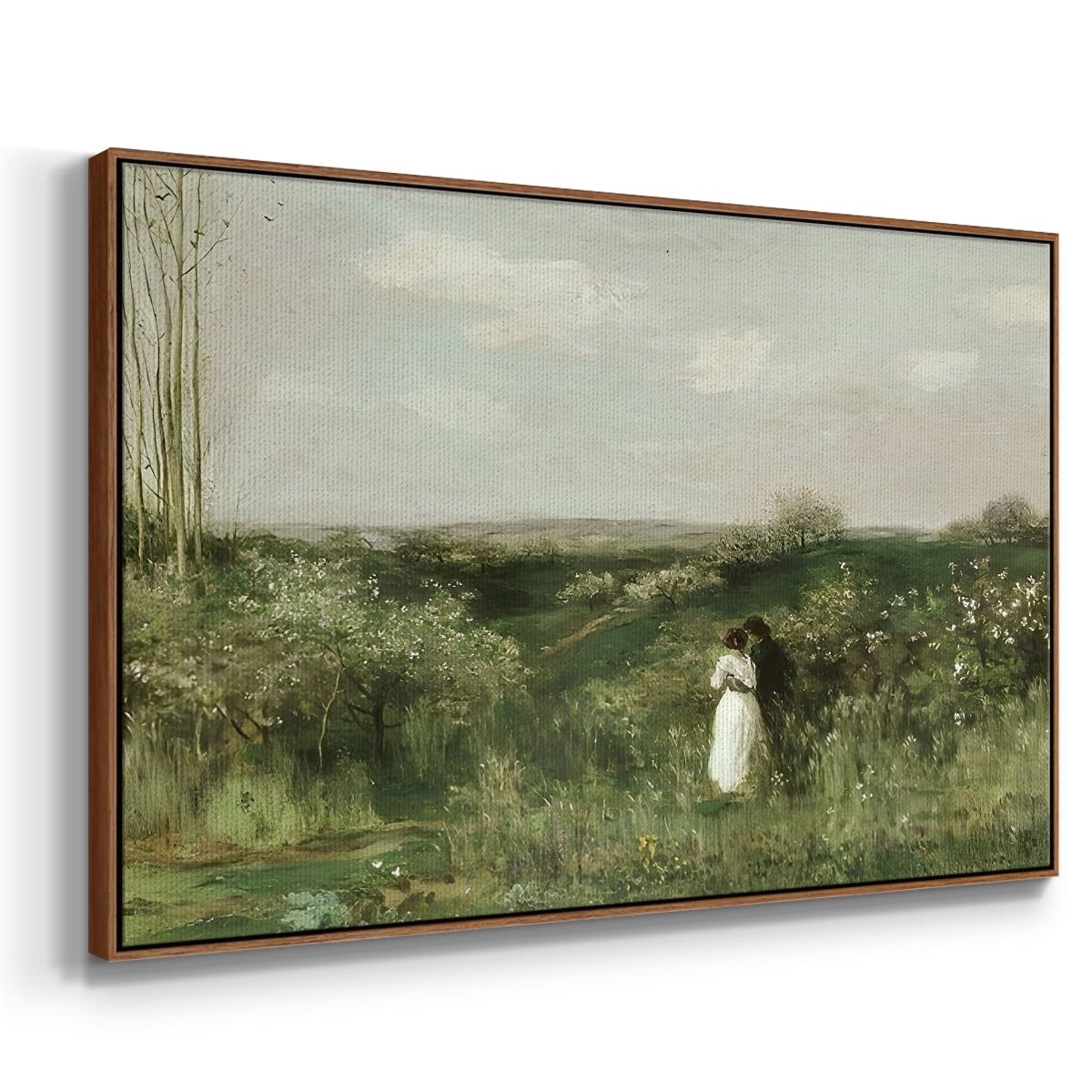 Vintage Landscape-CCXLVI By Wexford Home Framed in Walnut Wood Gallery Wrapped Canvas 17 in. x 25 in.