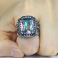 thumbnail image 2 of Retro Personalized Colored Gemstone Men's Ring, 2 of 10
