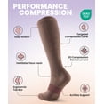 thumbnail image 4 of PULIOU Compression Socks 20-30 mmHg Knee High for Women & Men, 2 Pairs, Breathable, for Nurse, Running, Travel, Sports & Everyday Wear, Brown, 4 of 8