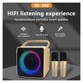 thumbnail image 2 of Dual Microphone Machine With RGB LED Light Bluetooth-compatible Speaker 10W HIFI Player With 2 Wireless Microphones, 2 of 6