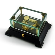 Exclusive Crystal Music Box W. Contemporary Wooden Base OVERSTOCK PRICE, Music Selection - Under the Sea (The Little Mermaid)