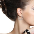 thumbnail image 2 of Diamante Crystal Rhinestone 60mm Big Hoop Circle Pendientes Joyería nupcial Hugo aretes, 2 of 10