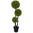 thumbnail image 1 of HOMCOM 45 Inch Artificial Boxwood Triple Ball Topiary Tree, Green, 1 of 10