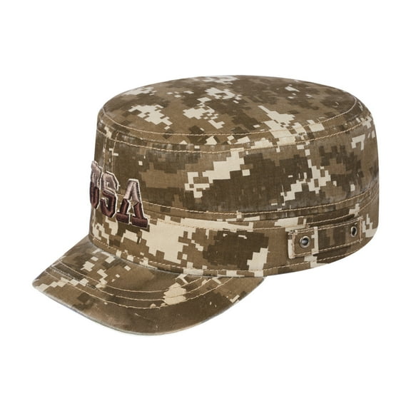 Unisex Embroidered The USA, Military Hat, Khaki Camo 2/Khaki Camo 2, Adjustable Fit