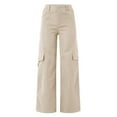 thumbnail image 5 of Tooayk Cargo Pants Women Women's Wear Multi Waist Three Pocket Trousers Waist Cargo Pants Casual Pants Women Pants Beige, 5 of 8