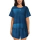 thumbnail image 1 of Fotbe Deep Blue Glitter Conjunto de Pijama Estampado para Mujer, 2 Piezas, Ropa de Dormir con Camiseta de Manga Corta y Shorts Suaves-Medium, 1 of 6
