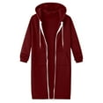 thumbnail image 4 of UngA Long Hoodies for Women Zip Up Long Sleeve Oversized Sweatshirts Casual Lightweight Fleece Jackets With Pockets Women's Hoodies (Wine,XL), 4 of 7
