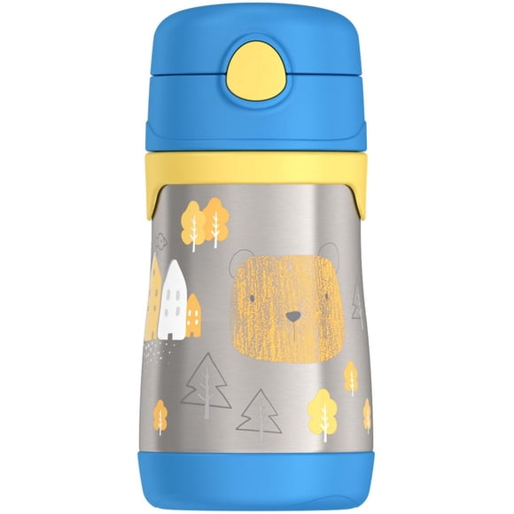 Thermos Baby Vacuum Insulated Stainless Steel 10 oz Straw Bottle, Bear