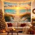 thumbnail image 3 of Coastal Sunset Beach Path with Golden Grass Serene Boho for Ocean Lovers Nature Inspired Art Decor Birthday Gift Tapestry Wall Hanging for Bedroom and Living Room, 3 of 7