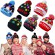 thumbnail image 2 of Gorros de punto con luz LED de Navidad, suéter con purpurina, gorro con patrón de alce de Papá Noel, gorro de lana cálido con estampado de dibujos animados, Otoño e Invierno, 2 of 4
