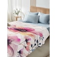 thumbnail image 5 of Pink Blue Spring Floral Flat Sheets Only Twin XL Size, Soft Breathable Bed Top Sheets for Mattress, Vintage Summer Botanical Rustic Luxury Bedding Flat Sheets for Home Hotel Bedroom Bed Protection, 5 of 9