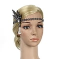 thumbnail image 2 of 1920 Great Headband Crystal Charleston Prom nupcial - Negro, Jinwen Diadema Flapper de los años 20, 2 of 8