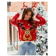 thumbnail image 5 of Women's Christmas Sweaters Classic Print Crewneck Ugly Sweater Xmas Holiday Party Jumper Tops Clothes Knitwear Outfits, 5 of 5