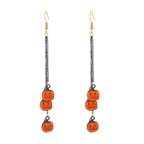 1 Pcs Halloween Pumpkin Earrings For Women - Gothic Black Dangle Earrings, Trendy Spooky Jewelry For Halloween Cosplay, Parties and Everyday Wear,Four styles(C)