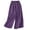 Purple, variant on Homenesgenics Pants for Women Plus Size Casual Summer Drawstring Elastic High Waist Linen Pant Pockets Cropped Trouser