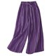 thumbnail image 2 of ICHUANYI Clearance Pants For Women Casual Summer Drawstring Elastic High Waist Linen Pant Pockets Cropped Trouser(Purple, L) ICHUANYI WER2023080709298, 2 of 4