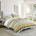 thumbnail image 2 of DUOHONG King Quilt Set 100% Cotton Farmhouse Lightweight Bedding Set, Yellow/Grey/White, 106"W x 98"L, 2 of 7