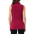 thumbnail image 3 of INSPIRE CHIC Chaleco de Mezclilla para Mujer Sin Mangas con Botones, Longitud Media, Chaleco Casual de Jean S Rojo Oscuro, 3 of 6