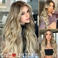 thumbnail image 7 of Ombre Blonde Wear and Go Glueless Wig with Bangs Pre Plucked Body Wave Synthetic Lace Front Wigs for Women 13x5x1 Pre Cut Lace Dirty Blonde Wig Middle Part 26 Inch, 7 of 7