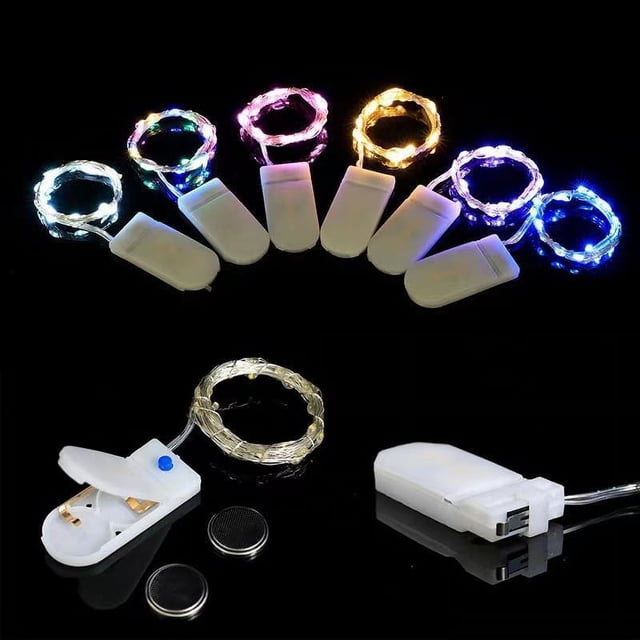 Cadena de luces LED de colores decorativas con forma de ramo de pastel y caja de regalo, cadena de luces con batería AG13, caja blanca pequeña, luz ajustable de 3 velocidades