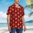 thumbnail image 3 of Balery Christmas Red Balls Camisas hawaianas de manga corta para hombre, camisas playeras de corte holgado, camisas de vacaciones con botones,Medium, 3 of 7