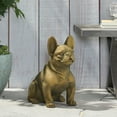 thumbnail image 2 of GDF Studio Rilo Outdoor Cast Stone French Bulldog Garden Statue, Rustic Gold, 2 of 10