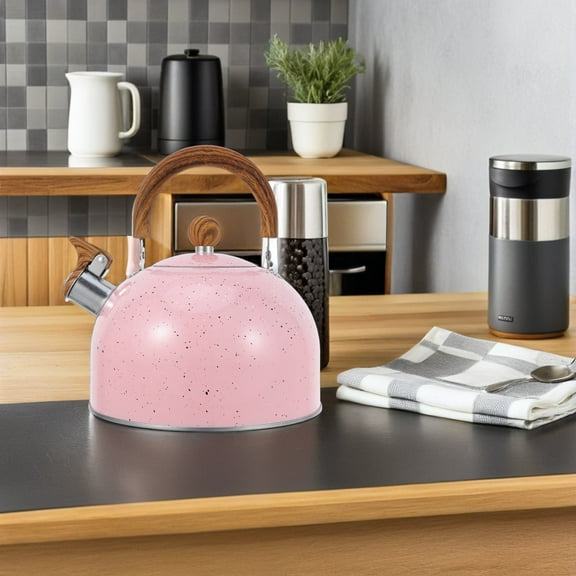 ELAYARD Stainless Steel Whistling Kettle for Stovetop Use with Ergonomic Foldable Handle