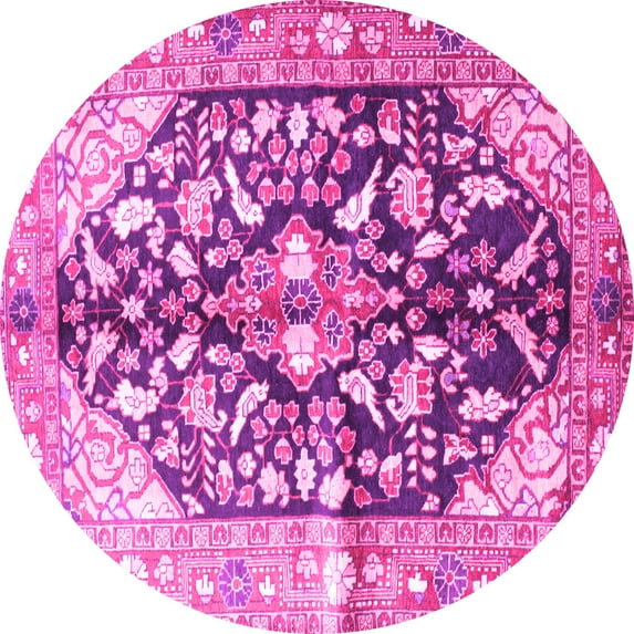 Ahgly Company Indoor Round Persian Pink Traditional Area Rugs, 3' Round