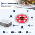 thumbnail image 3 of 73''Inflatable Hot Tub, Outdoor Hot Tub for 6 Person Indoor Home Spa with Hidden Machine, 130 Massage Jets, Lockable Cover, Storage Bag, 4 Filters, 2 Cup Holders, Max 104℉, 910L Capacity, 3 of 9