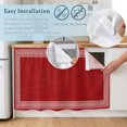 thumbnail image 6 of Red Geometric Cabinet Curtains 35"W x 35"L, White Greek Key Design Burlap Modern Art Sink Skirt for Bathroom Kitchen Self Adhesive, Desk Privacy Short Curtain for Under Sink Classroom Closet, 6 of 9