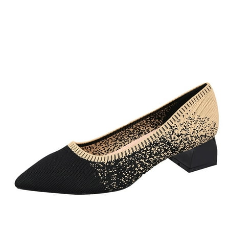 

Youmylove Women Casual Shoes Autumn Winter Fashion Comfortable Lightweight And Simple Pointed Toe Low Heel Square Heel Zapato