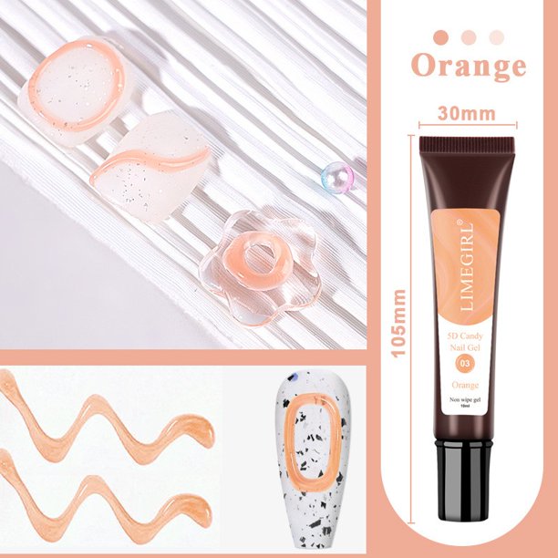 Pisexur Belleza Maquillaje Manguera Pegamento para uñas tridimensional Caramelo Macaron Gelatina Lavable sin lavado Manicura en gelpara mujeres y hombres
