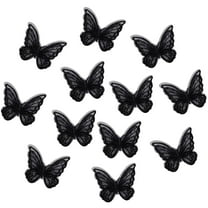 12Pcs Black Butterfly Hair Clips, Cute Lace Embroidery Flower Butterfly Hair Bow for Women Girls Fairy Butterfly Hair Pins Hair Accessories Halloween Christmas Party Decor (Black)