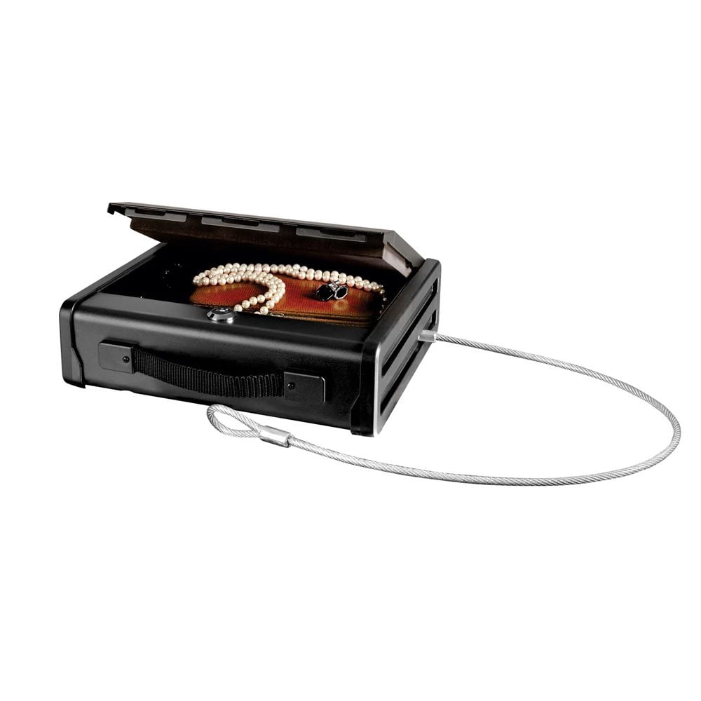 SentrySafe PP1K Steel Portable Safe with Tethering Cable, 3.3 in x 11.3 in x 10.0 in, Black