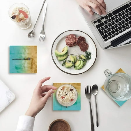 

KXMDXA Dragonfly Set of 4 Coaster for Drinks Absorbent Ceramic Stone Coasters Cup Mat with Cork Base for Home Kitchen Room Coffee Table Bar Decor