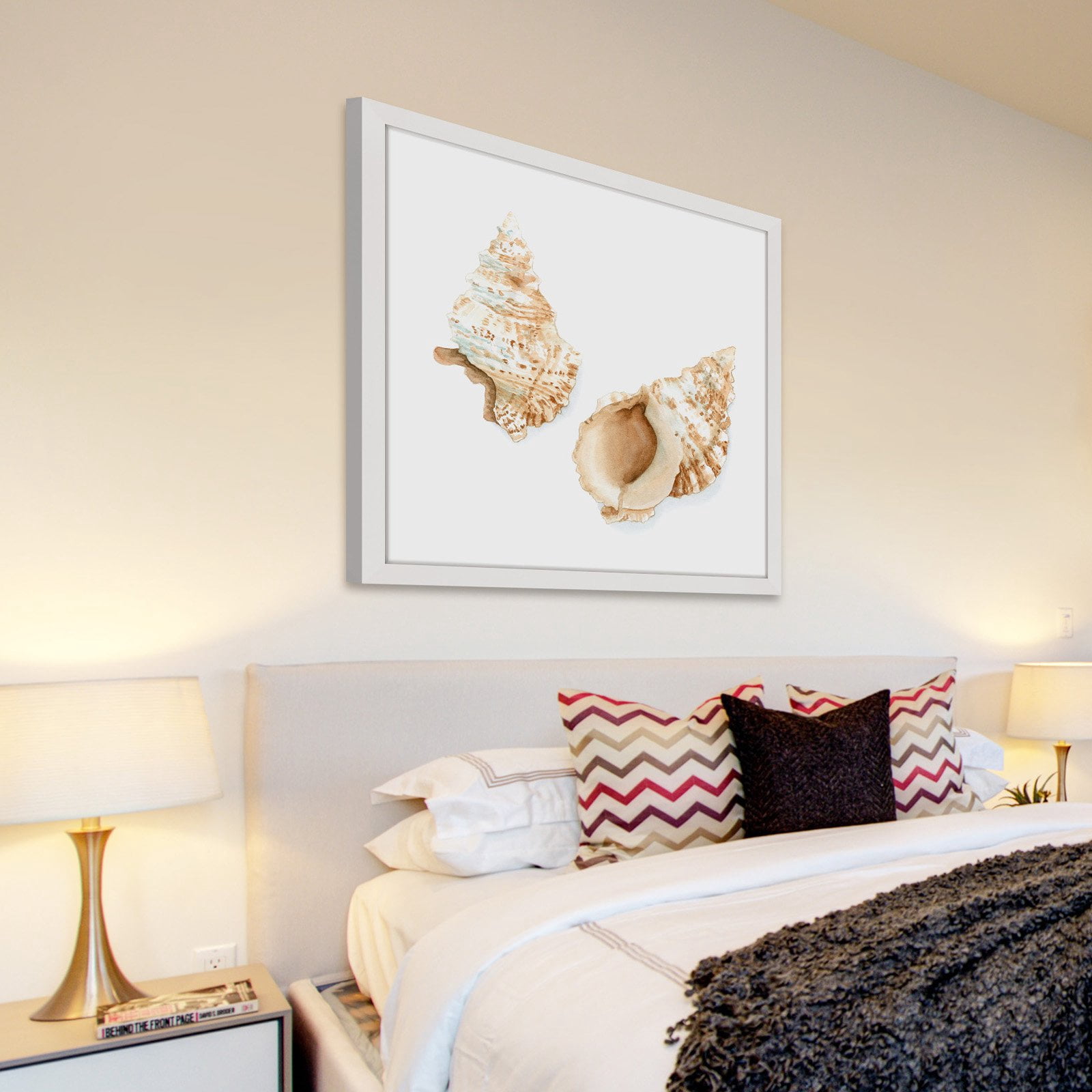 Marmont Hill "Watercolor Shells VII" Framed Painting Print