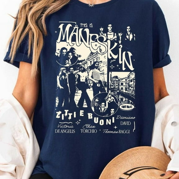 Maneskin T-Shirt, Maneskin Rock Band T-Shirt, Men's And Women's Graphic Tee 100% Cotton by TBun, Full Sizes S-5XL