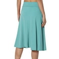thumbnail image 3 of Sleeveless Knee-Length Comfort Waist Skirt, Women'S Simple Comfort Basic Stretch A Line Flared Knee Length Skirt Spandex Blue, 3 of 8