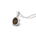 thumbnail image 2 of 925 Sterling Silver Oval Smoky Quartz Solitaire Classic Women Valentines Day Gifts Necklace, 2 of 4