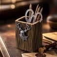 thumbnail image 5 of Deer Head Pen Holder Golden Vintage Desktop Organizer Decorative Ornament For Home Office 1 Pack, 5 of 9