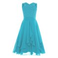 thumbnail image 3 of TTAO Robe Plissée Sans Manches à Col en V pour Filles, Ornée de Strass Scintillants, pour Mariage, Banquet, Bal de Promo, Fête, Turquoise 14, 3 of 7