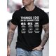 thumbnail image 1 of Tractor Enthusiast Men's T-Shirt - Casual Crew Neck Tee with Tractor-Themed Print, Knit Fabric Slight Stretch, Summer Wear, 1 of 8